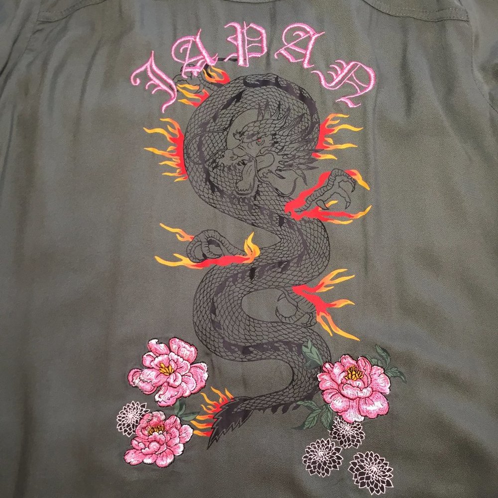 Army Green Dragon Japan Button Up